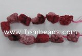 CNG1649 15.5 inches 22*30mm - 25*45mm nuggets plated druzy agate beads