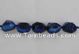 CNG1660 8 inches 20*25mm - 25*30mm freeform plated druzy agate beads