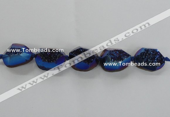 CNG1660 8 inches 20*25mm - 25*30mm freeform plated druzy agate beads