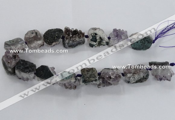 CNG1662 15.5 inches 20*25mm - 25*30mm nuggets druzy amethyst beads