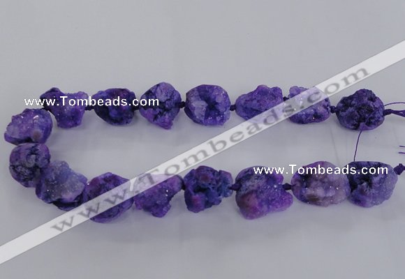 CNG1665 15.5 inches 18*25mm - 22*30mm nuggets plated druzy agate beads