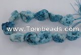 CNG1672 15.5 inches 22*30mm - 25*45mm nuggets plated druzy agate beads