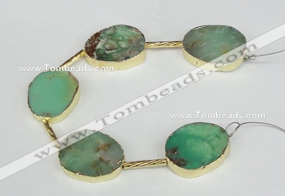 CNG1678 8 inches 20*25mm - 22*30mm freeform Australia chrysoprase beads