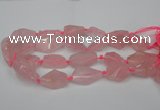 CNG1703 15.5 inches 15*20mm - 18*38mm nuggets rose quartz beads