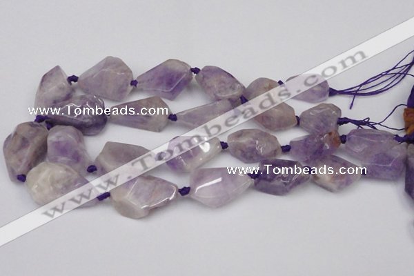 CNG1706 15.5 inches 15*20mm - 18*35mm nuggets lavender amethyst beads