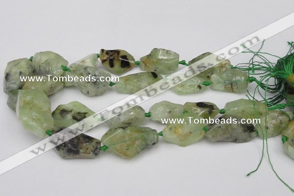 CNG1709 15.5 inches 15*20mm - 18*35mm nuggets prehnite beads