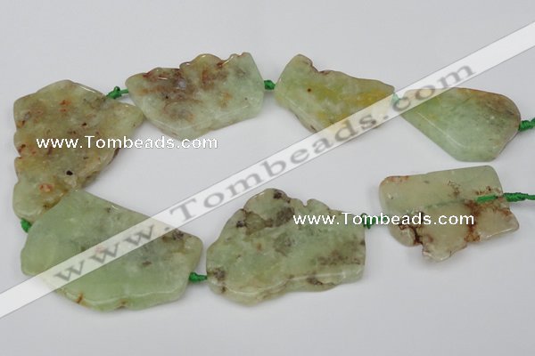 CNG1726 15.5 inches 30*40mm - 40*60mm freeform prehnite beads