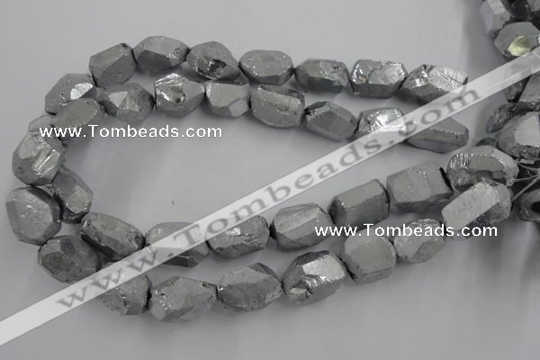 CNG1800 13*18mm - 15*20mm faceted nuggets plated quartz beads