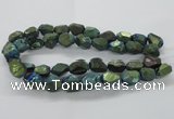 CNG1802 13*18mm - 15*20mm faceted nuggets plated quartz beads