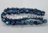 CNG1803 13*18mm - 15*20mm faceted nuggets plated quartz beads