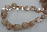 CNG1806 15.5 inches 15*20mm - 20*25mm nuggets plated rose quartz beads