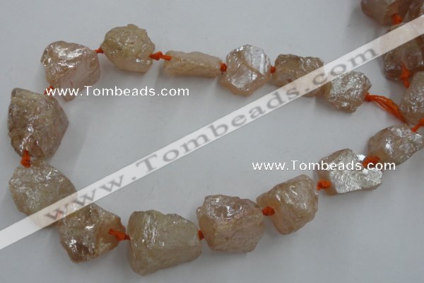 CNG1806 15.5 inches 15*20mm - 20*25mm nuggets plated rose quartz beads