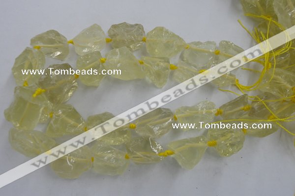 CNG1823 15.5 inches 20*25mm - 25*30mm nuggets lemon quartz beads