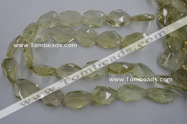 CNG1828 15.5 inches 20*25mm - 22*30mm faceted freeform lemon quartz beads
