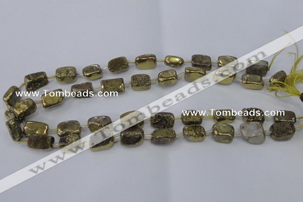 CNG2001 15.5 inches 8*12mm - 10*15mm nuggets plated quartz beads