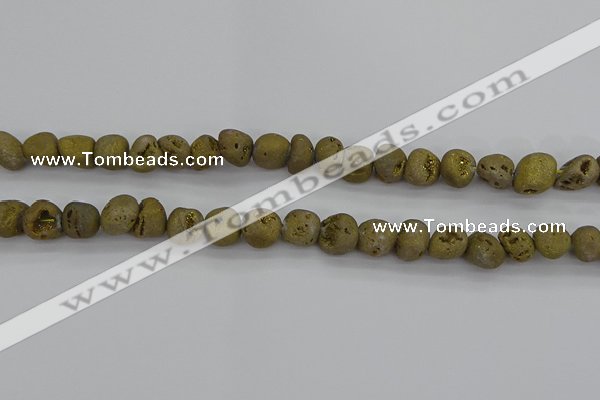 CNG2011 15.5 inches 8*10mm - 10*14mm nuggets plated druzy agate beads