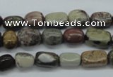 CNG202 15.5 inches 8*13mm nuggets leopard skin jasper beads