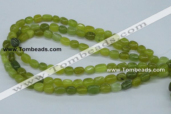 CNG204 15.5 inches 8-9mm*10-12mm nuggets Korean jade gemstone beads