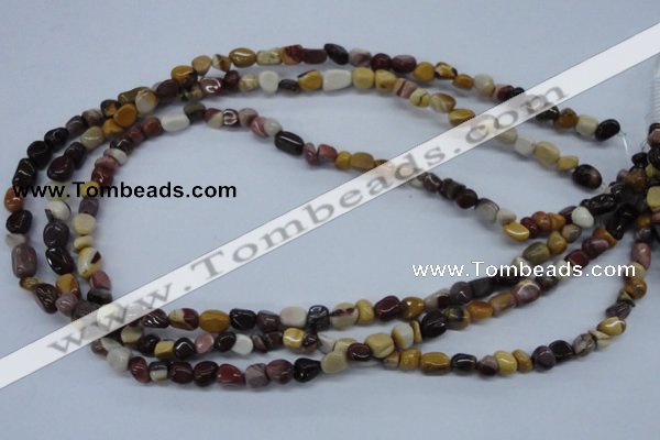 CNG206 15.5 inches 6*8mm nuggets mookaite gemstone beads