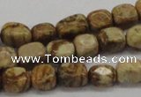 CNG208 15.5 inches 8*10mm nuggets picture jasper gemstone beads