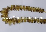 CNG2154 15.5 inches 10*25mm - 15*40mm faceted nuggets lemon quartz beads