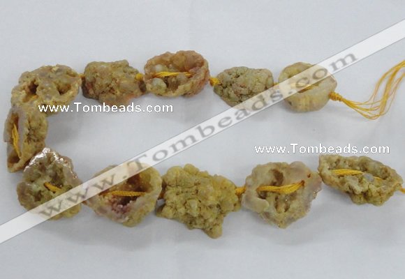 CNG2158 15.5 inches 25*35mm - 35*40mm nuggets druzy agate beads