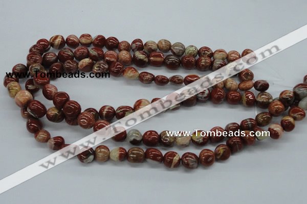 CNG217 15.5 inches 10*12mm nuggets red jasper gemstone beads