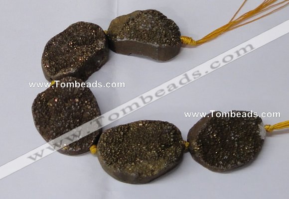 CNG2172 7.5 inches 25*35mm - 35*40mm freeform druzy agate beads