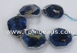 CNG2179 8 inches 40*45mm - 45*50mm freeform agate beads with brass setting