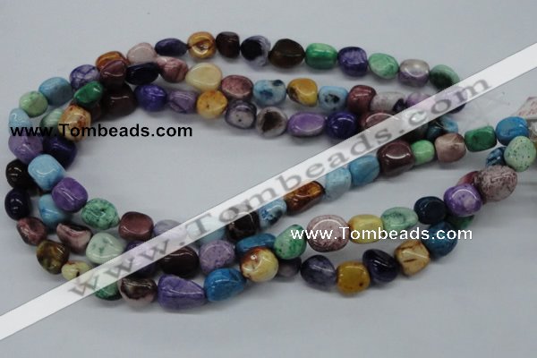 CNG228 15.5 inches 10*14mm nuggets dyed white agate gemstone beads