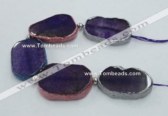 CNG2308 7.5 inches 30*35mm - 35*50mm freeform agate gemstone beads