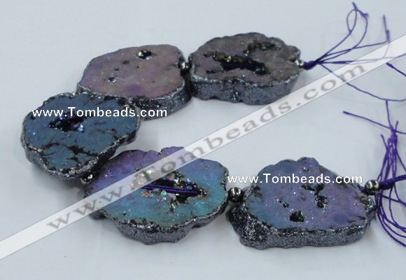 CNG2331 7.5 inches 35*40mm - 45*50mm freeform druzy agate beads