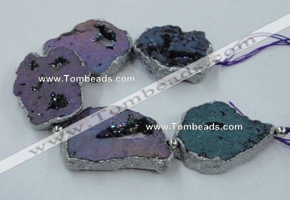 CNG2332 7.5 inches 35*40mm - 45*50mm freeform druzy agate beads