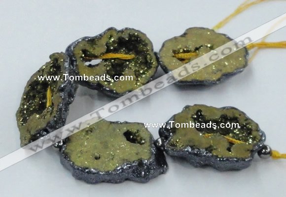 CNG2345 7.5 inches 25*35mm - 35*40mm freeform druzy agate beads