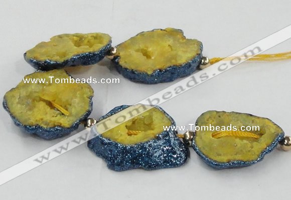 CNG2350 7.5 inches 25*35mm - 35*40mm freeform druzy agate beads