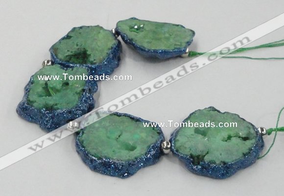 CNG2352 7.5 inches 25*35mm - 35*40mm freeform druzy agate beads