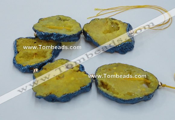 CNG2356 7.5 inches 40*50mm - 55*60mm freeform druzy agate beads