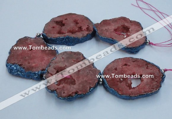 CNG2357 7.5 inches 40*50mm - 55*60mm freeform druzy agate beads