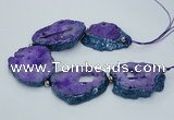 CNG2358 7.5 inches 40*50mm - 55*60mm freeform druzy agate beads