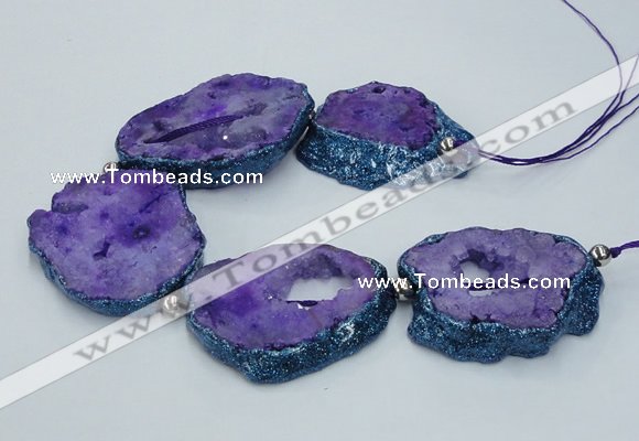 CNG2358 7.5 inches 40*50mm - 55*60mm freeform druzy agate beads