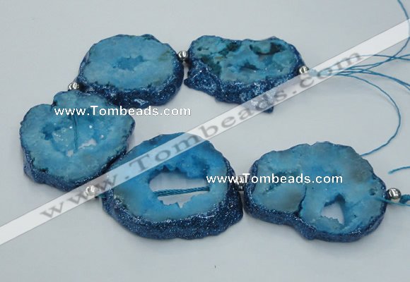 CNG2359 7.5 inches 40*50mm - 55*60mm freeform druzy agate beads