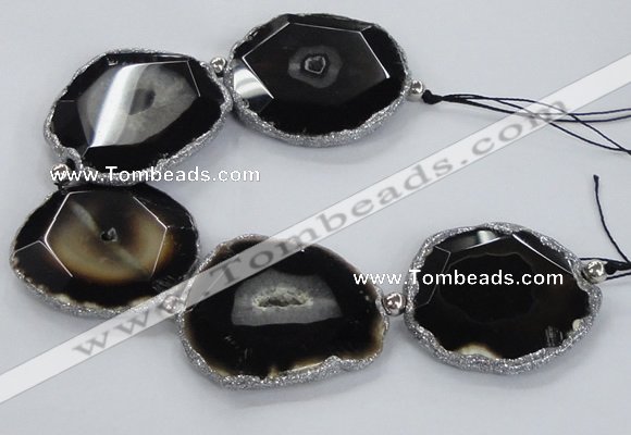 CNG2375 7.5 inches 40*45mm - 45*50mm freeform agate gemstone beads