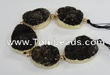 CNG2380 7.5 inches 25*30mm - 30*35mm freeform druzy agate beads