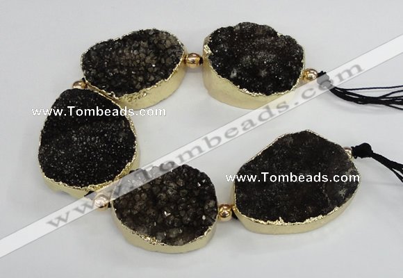 CNG2380 7.5 inches 25*30mm - 30*35mm freeform druzy agate beads