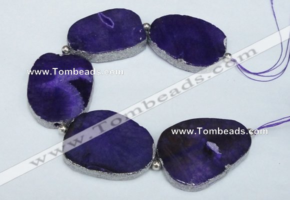 CNG2391 7.5 inches 35*45mm - 45*55mm freeform agate gemstone beads