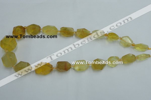 CNG240 10*15mm - 20*22mm faceted nuggets citrine gemstone beads