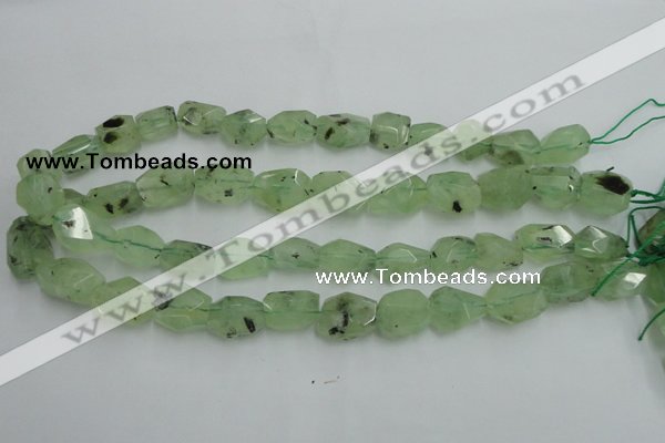 CNG241 10*12mm - 15*16mm faceted nuggets green rutilated quartz beads