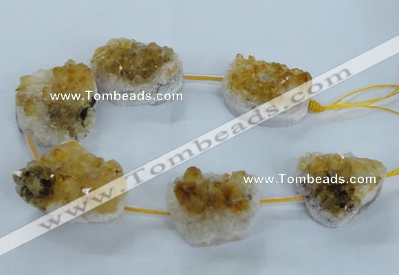 CNG2436 15.5 inches 20*25mm - 30*35mm nuggets druzy citrine beads