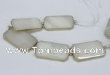 CNG2460 7.5 inches 30*50mm - 32*55mm faceted rectangle agate beads