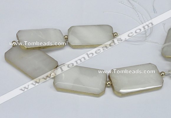 CNG2460 7.5 inches 30*50mm - 32*55mm faceted rectangle agate beads